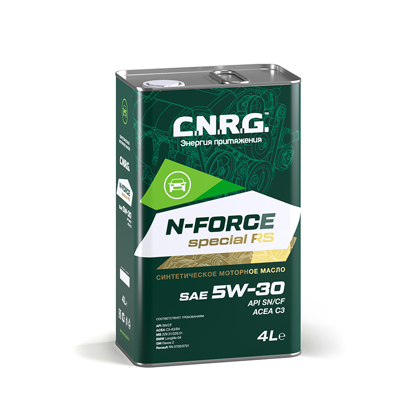 Масло моторное C.N.R.G N-Force Special RS SAE 5W-30 SN CF  A3 B4 синт. (4л )